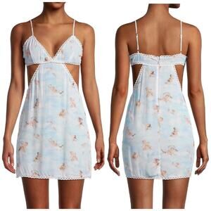 WeWoreWhat Angel On A Cloud Graphic V-Neck Cutout Shift Dress